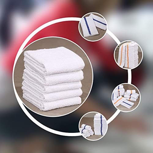 GOLD TEXTILES 12 PC New Cotton Blend White Restaurant Bar Mops Kitchen Towels - Image 8