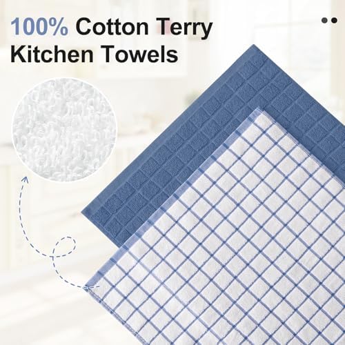 Homaxy Large Premium Cotton Kitchen Towels 16"x 28", 8 Pack - Image 2