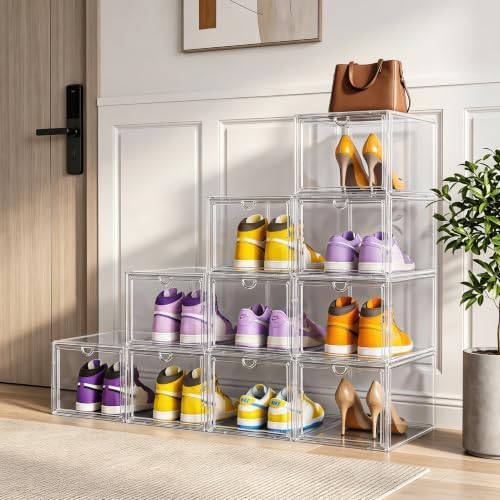 XL Shoe Boxes Clear Plastic Stackable, Extra Large Acylic Display Case - Image 3