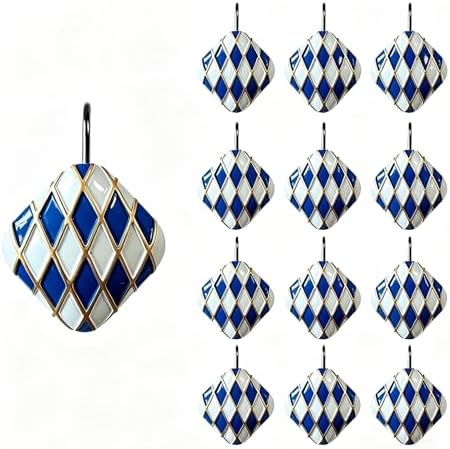 Decorative Geometric Shower Curtain Hooks, Rustproof Metal Shower Hooks by Unknown