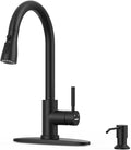 WEWE Kitchen Faucet with Soap Dispenser, Pull-Down Sprayer, Matte Black | by WEWE