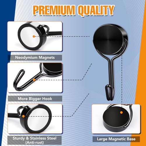 TRYMAG Magnetic Hooks 6PCS 30lbs+ Cruise Essentials 2026 Magnet Hook - Image 3
