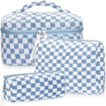 BuyCard Quilted Makeup Bag Set, CuteFloral Cotton Coquette Makeup Bag Toiletry by BuyCard