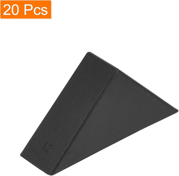 uxcell 20Pcs Plastic Corner Protectors 12x50mm Right Angle Shape Glass Corner Guards Cushion for Corner Protection of Glass, Mirror, Tile, Black