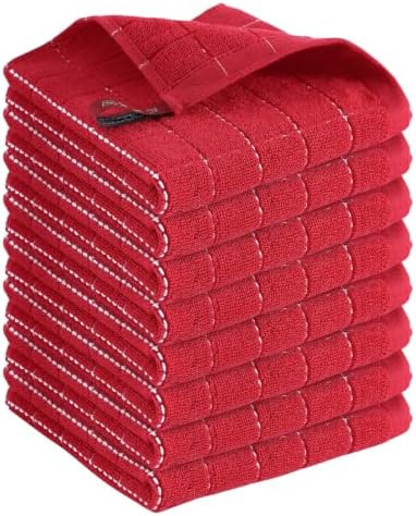 Kitinjoy 100% Cotton Terry Kitchen Dish Cloths, 12”x 12” by Kitinjoy