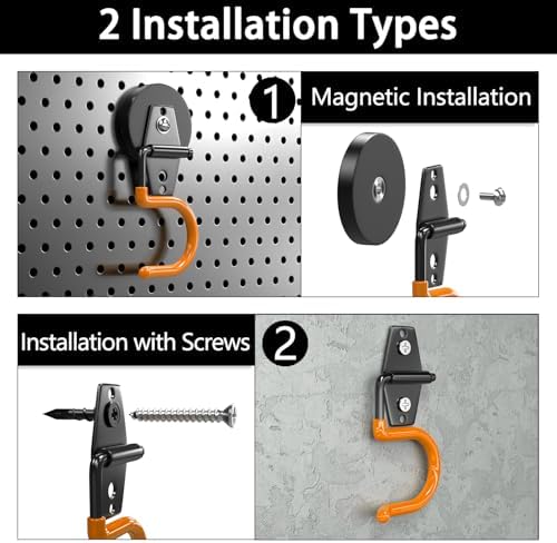 3-H Magnetic Mop Broom Holder and Mop Organizer 4 Pack, Heavy Duty Strong - Image 3
