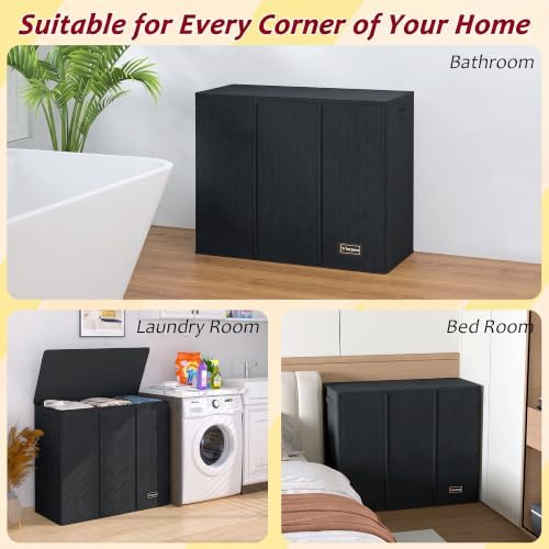 220L Laundry Hamper 3 Section, Large Laundry Hamper - Image 7