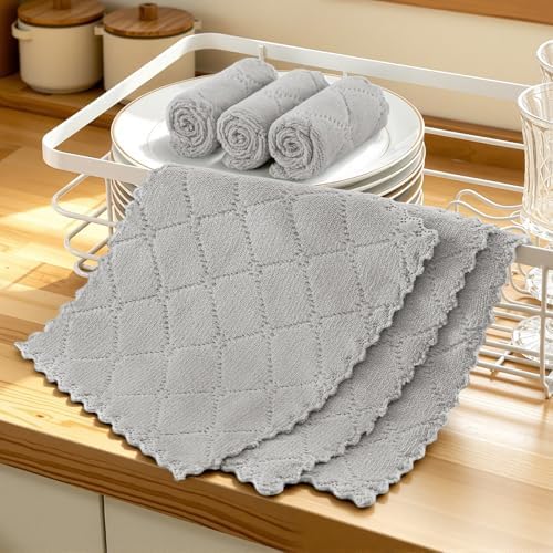 Homaxy Super Soft 12 Pack Coral Velvet Dish Cloths - Image 6