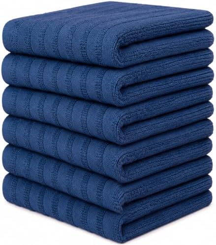 Premium Kitchen Towels 6 Pack 100% Cotton by BumbleTowels