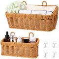 2 Pcs Wall Hanging Basket Wall Mount Pantry Fruit Basket Boho Style Decor by WLLHYF