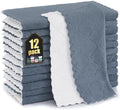 Homaxy 12 Pack Super Soft Dish Cloths, Dark Grey & White by Homaxy