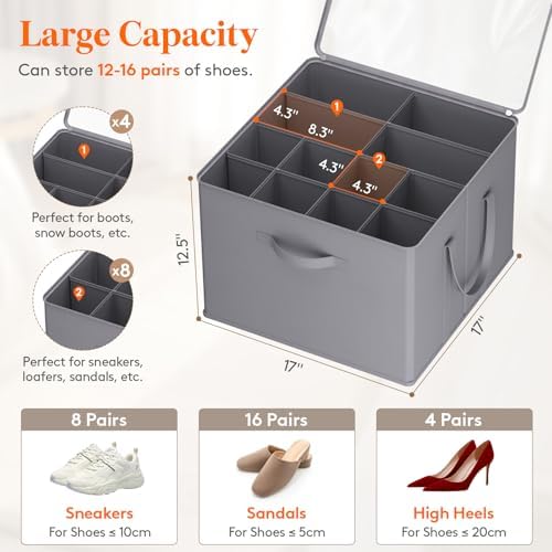 Lifewit Shoe Storage Organizer for Closet, Holder Box, 2 Pack - Image 2