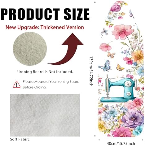 Nuxovilar Floral Cotton Ironing Board Cover 15x54 Inches Fabric - Image 3