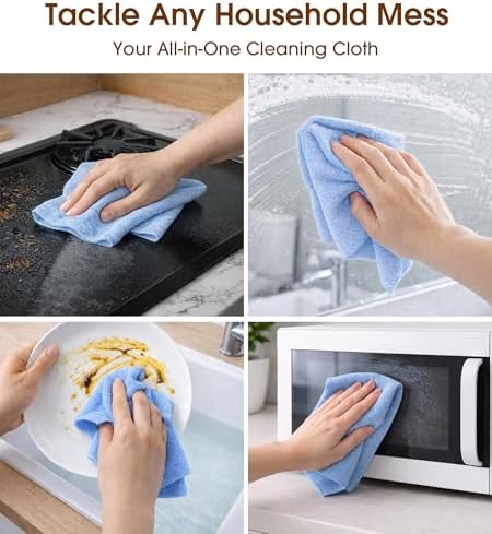 Microfiber Cleaning Cloth Roll, 100 Pack 12 x 12 Inch Tear Away Reusable Paper - Image 5