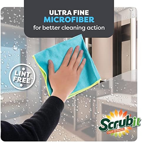 SCRUBIT Microfiber Cloths for Glass – Lint Free Window Cleaning Cloth for - Image 2