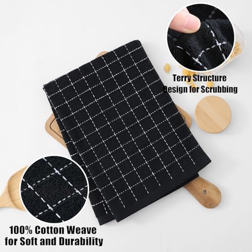 Homaxy 100% Cotton Terry Kitchen Towels, Large 8 Pack - Image 2