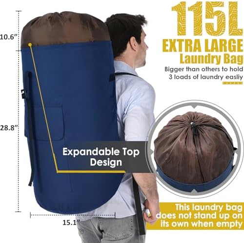 Backpack Laundry Bag, 115L Heavy Duty Extra Large College Laundry Backpack - Image 2