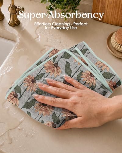 Miss Adola Reversible Microfiber Kitchen Towels Set of 2, Dusky Garden - Image 3