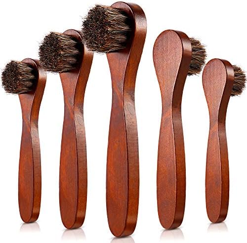 Jovitec 5 Pack Horsehair Polish Applicator Brush Kit Saddle Soap Shoe Shine by Jovitec