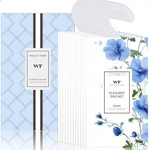 WEALD TRIBE 12 Packs Large-Bag Fresh Linen Scented Sachets by WEALD+TRIBE