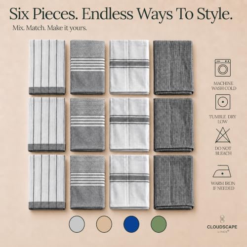 Cloud Scape Pack of 12 Kitchen Towels, Absorbent & Oversized - Image 4