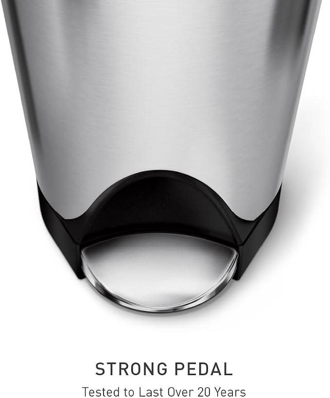simplehuman 18 Liter / 4.8 Gallon Butterfly Lid Kitchen Step Trash Can - Image 4