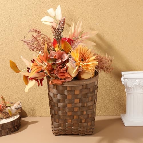Alipis Hand-Woven Wicker Hanging Basket – 7.7" Tall Portable Wood Storage Basket - Image 2