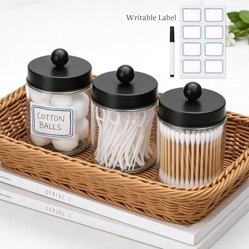 Accguan 6Pack Apothecary Jars Bathroom Vanity Storage Organizer Set - Image 4