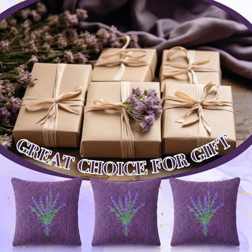 SATINIOR 6 Pack Lavender Sachet Bags Sachet Empty Bags 6x6 Inch Embroidered - Image 4