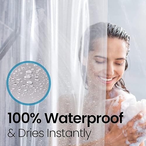 LiBa Shower Curtain PEVA 10G, 72x72 Inch Clear - Image 5