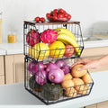 Wawocs 2 Tier Stackable Wall Mounted Hanging Basket, Fruit Basket by Wawocs
