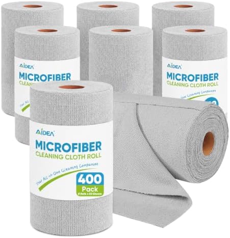AIDEA Microfiber Cleaning Cloth Roll-400PK, Reusable Paper Towels 11.5×11.5" by AIDEAHOME