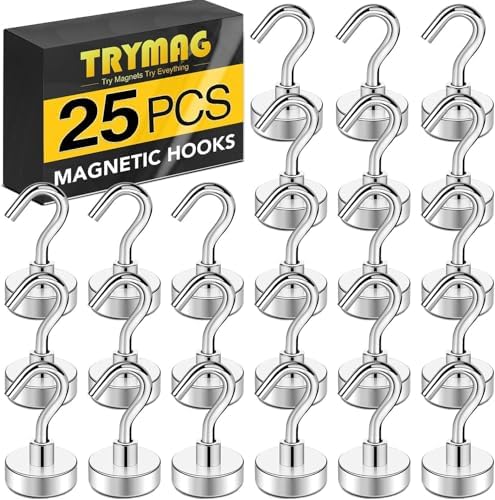 TRYMAG Magnetic Hooks for Cruise Cabins, 25 Pack by TRYMAGMagnets
