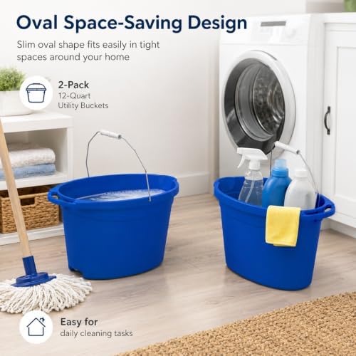 Wash Bucket 12 Quart Oval Plastic - Image 5