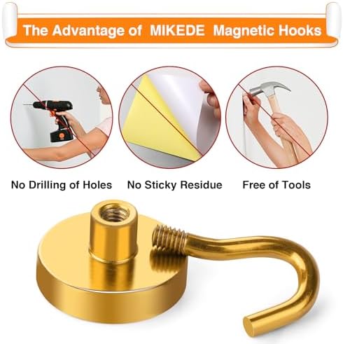 MIKEDE N52 Magnetic Hooks Heavy Duty 30LB+ Strong Magnets - Image 4