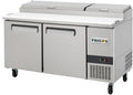 Frigos Premium FGP-PZ-2D 67" Refrigerated Pizza Prep Table 2 Door Silver - Ideal for Commercial Kitchen Storage - Stainless Steel Included Liftgate