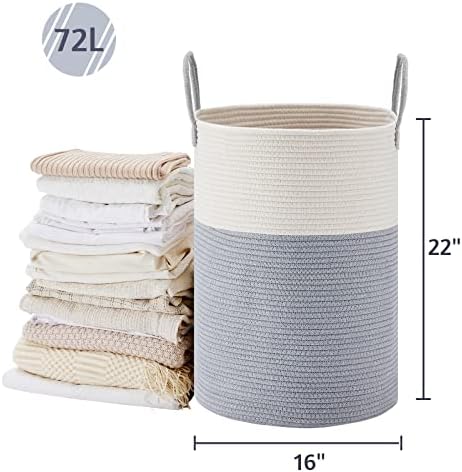 VIPOSCO 72L Tall Woven Laundry Basket Hamper - Image 5