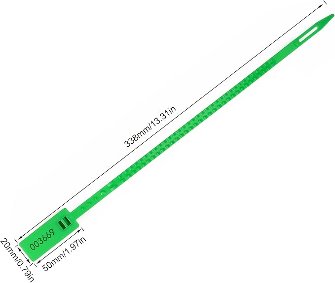 Heavy Duty Plastic Self Locking Tamper Evident Shipping Security Straps 337 mm 13.2" (100 Green)