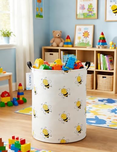 Round collapsible Large Bee Laundry Hamper - Image 6
