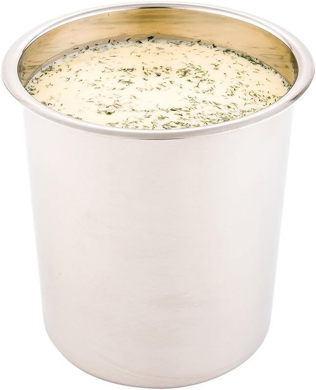 Restaurantware Met Lux 3.5 Quart Bain Marie 1 Corrosion-Resistant Bain Marie Pot - For Hot And Cold Food Serve Or Store Food Stainless Steel Food Pot Lid Sold Separately