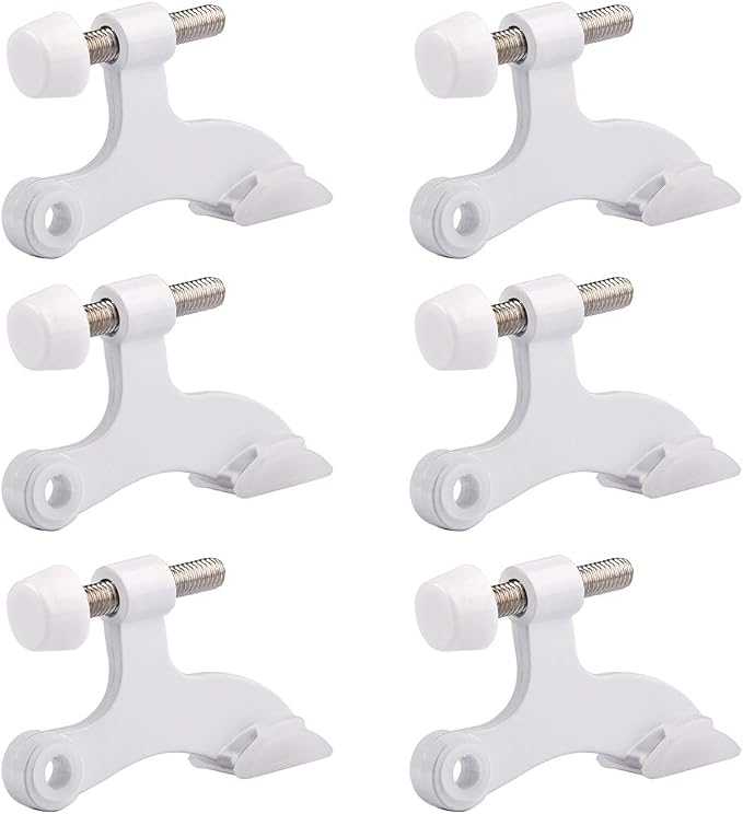 HOMOTEK 6 Pack Hinge Pin White Door Stopper, Adjustable Deluxe Heavy Duty Door by HOMOTEK
