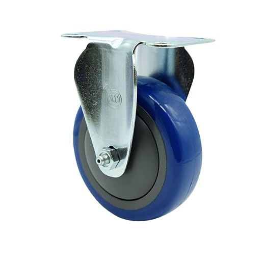 Service Caster Brand Replacement Caster for Uline Caster H-5539R-Rigid Top Plate Caster with 4 Inch Blue Polyurethane Wheel-Light Duty Replacement Caster-Fits Carts, Dollies and Poly Box Trucks H-1956