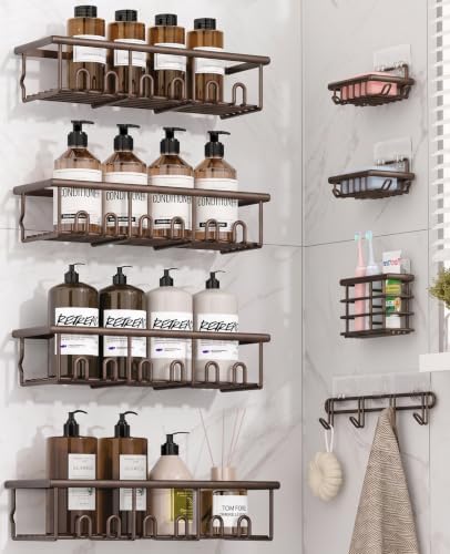 8 Pack Adhesive Rustproof Shower Caddy by Unknown