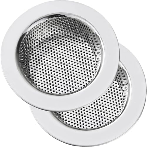 2 Large Wide Edged Stainless Steel Kitchen Sink Filters by ZXZCTTC