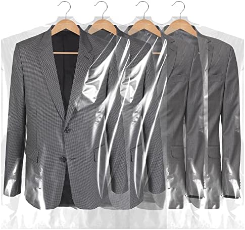 BEISHIDA 120PCS 35.5 Inch Plastic Garment Bag-Plastic Clear Dry Cleaner Laundry by Beishida