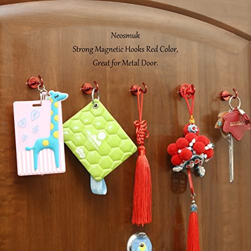 Neosmuk Magnetic Hooks Cruise Ship Essential, 30lb+ Red, 5 Pack - Image 4