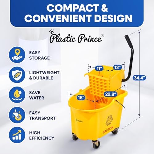 PLASTIC PRINCE Commercial Mop Bucket - Image 5