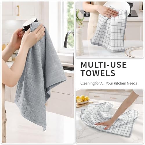 Kitinjoy Premium Kitchen Towels, Large 100% Cotton Terry 390 GSM Kitchen Hand - Image 6