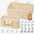 Wall Hanging Baskets, 2 Pack Woven Wicker Baskets by Panovox