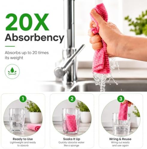 Swedish Dish Cloths for Kitchen, Ultra Absorbent Reusable Cleaning Cloths - Image 2